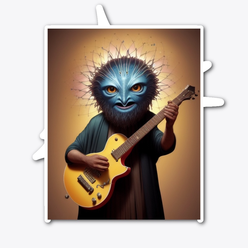 Funky Looking Creature Jamming on Guitar