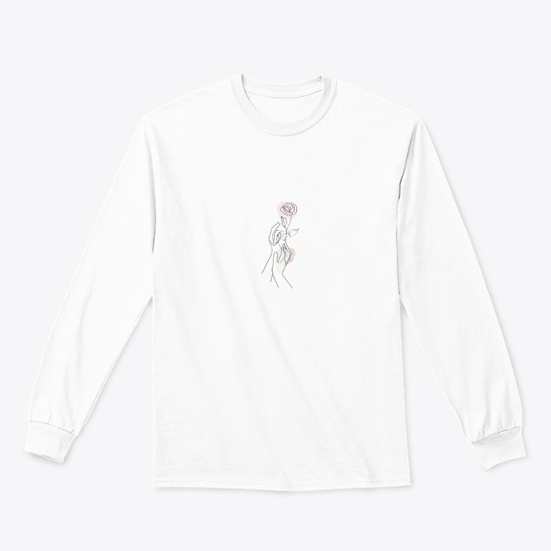 One line art flower with hand design