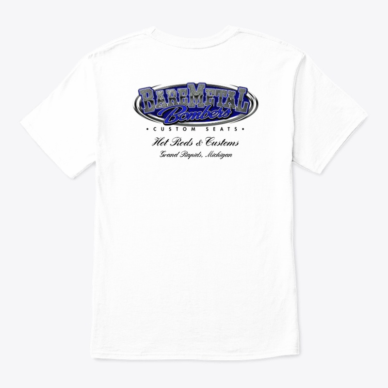 BareMetal Bomber Seats Logo - Blue