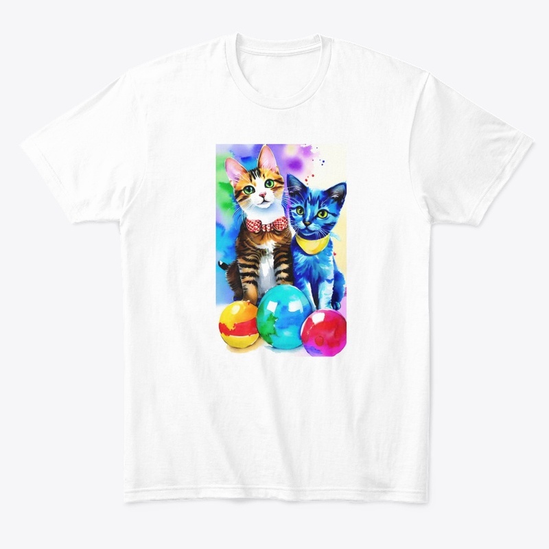 Feline Watercolors: Cute Cat Print Shirt