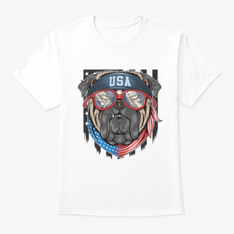 Pug Lover,usa flag