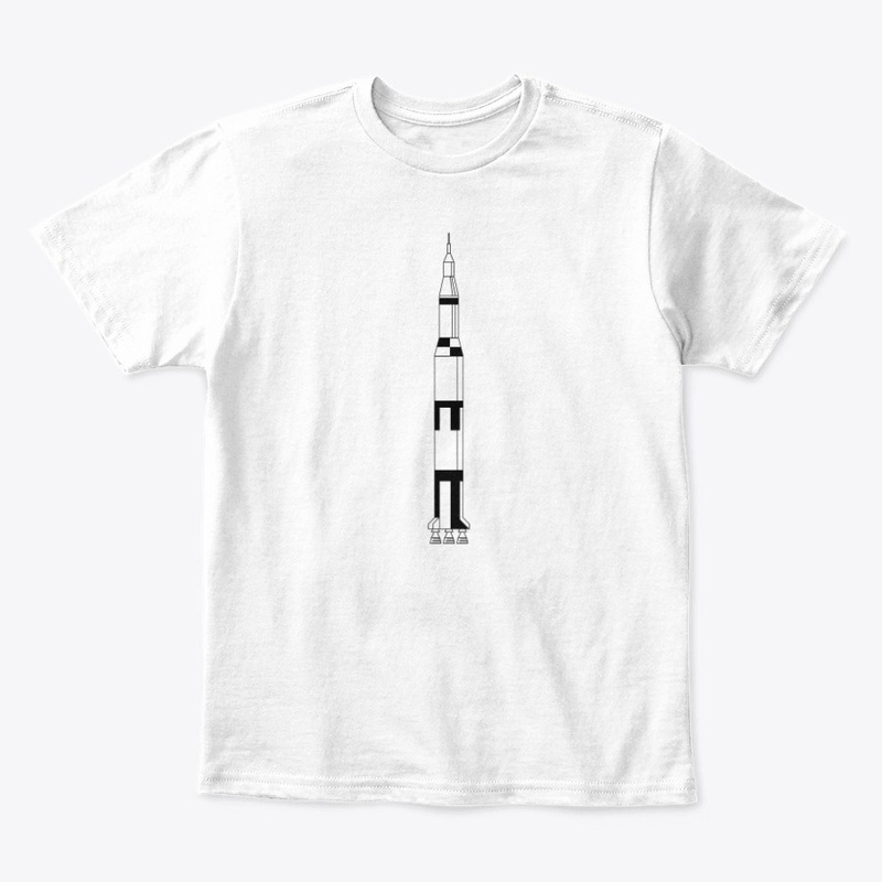 Saturn V Blueprint, Black on White