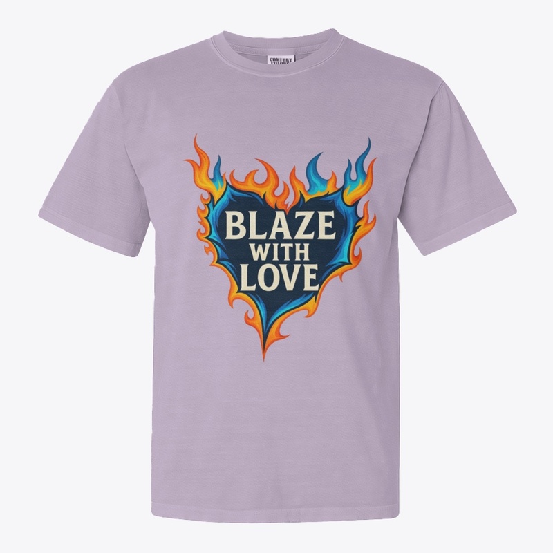 Blaze With Love – Flaming Heart Print