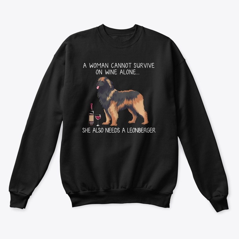 Leonberger Mom and wine funny dog hoodie