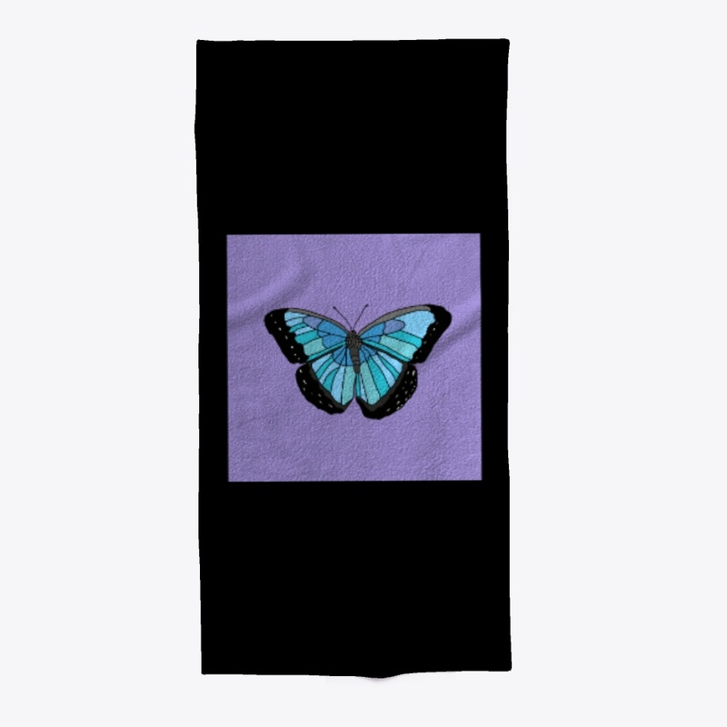 Blue Butterfly on Purple