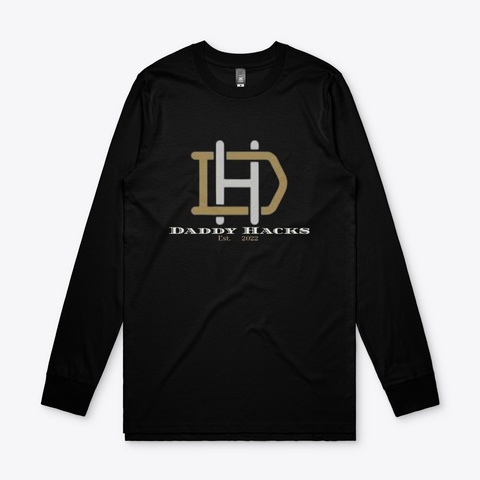 Daddy Hacks Men's Long Sleeve Black áo T-Shirt Front