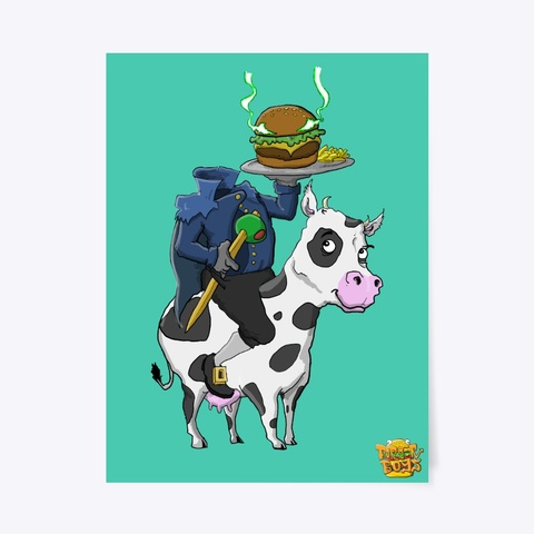 The Headless Burgerman Aqua T-Shirt Front