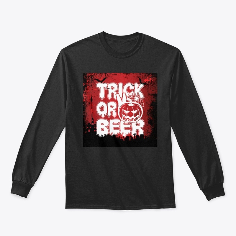 Trick or beer halloween theme design 