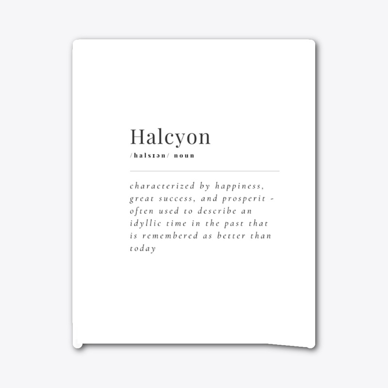 Word definition Halcyon white