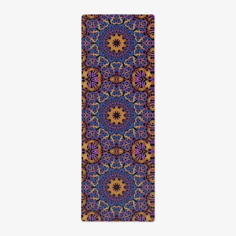 Blue Gold Celtic Knot Kaleidoscope