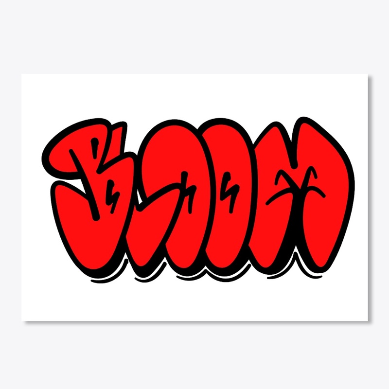 Red Bloom Logo Sticker