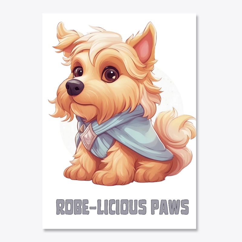 Cute Furry Dog Wearing Robe