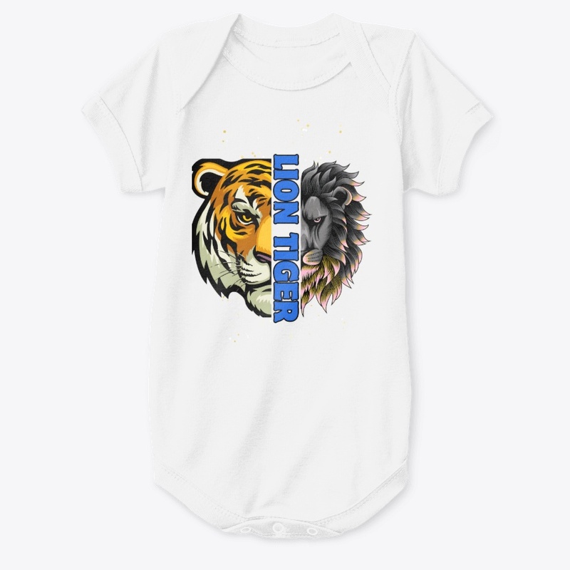 Lion Tiger Colorful White T-shirt Design