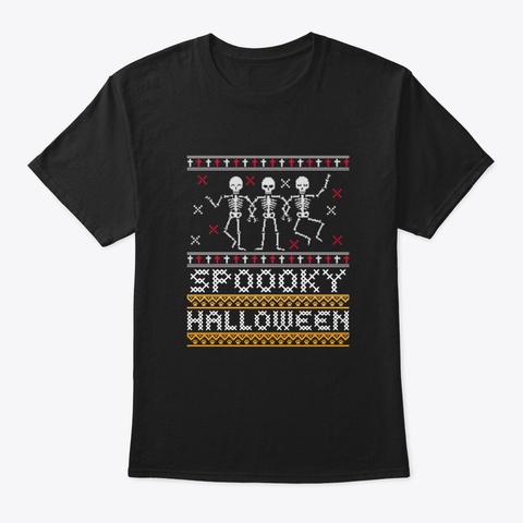 Spooky Halloween Black T-Shirt Front