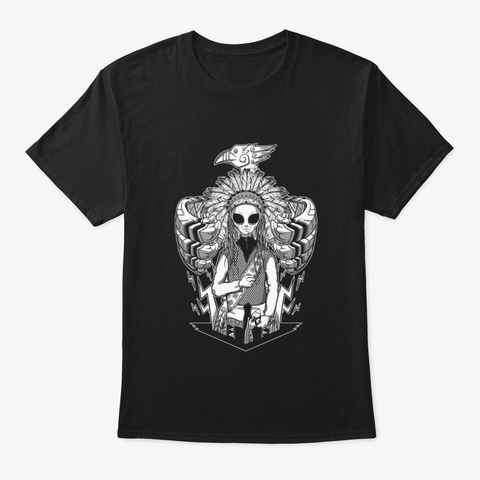 The Alien Sitting Bull Black T-Shirt Front