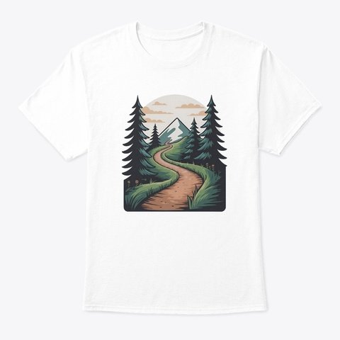 Mountain Trail  White T-Shirt Front