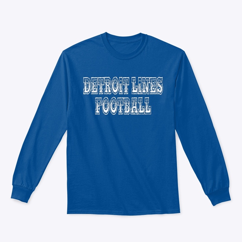 Detroit Lines Football WHITE Long Sleeve