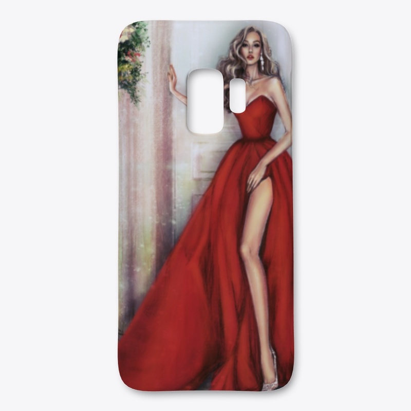 Red Dressed Fashion Girl