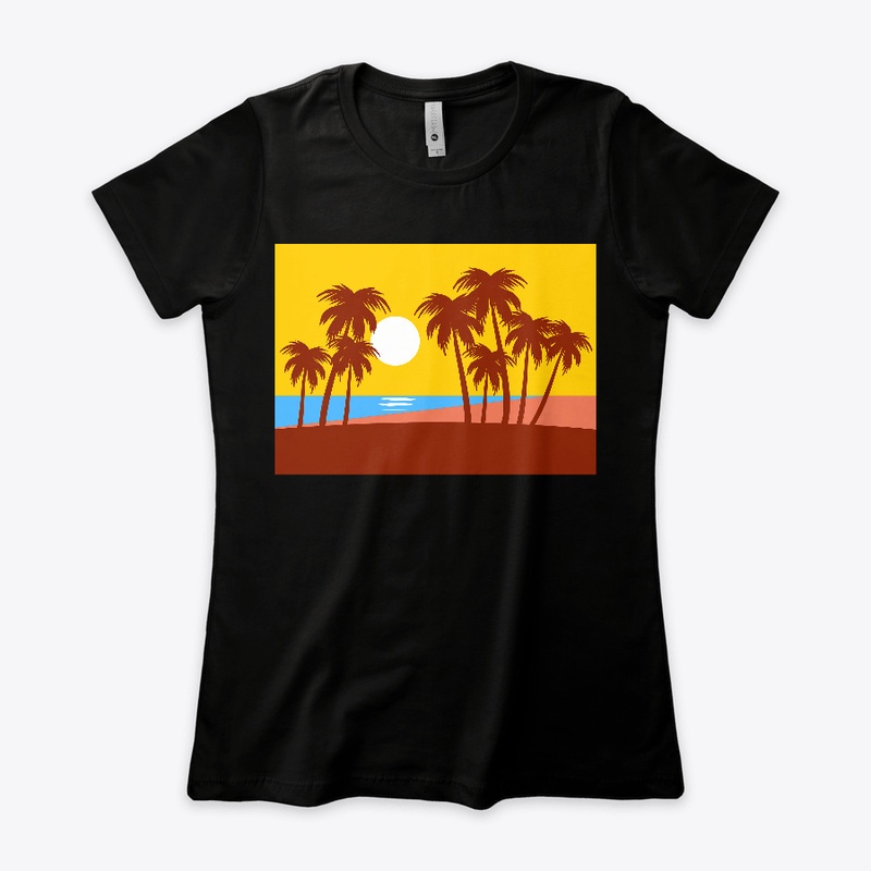 beach design in sunset mode