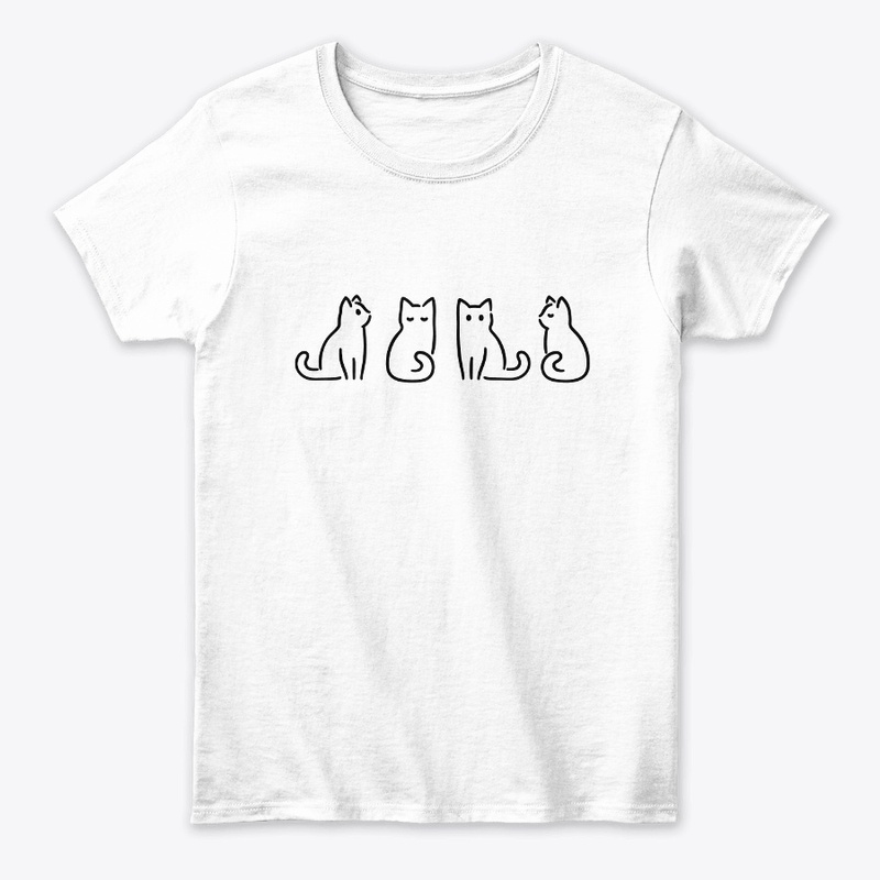 Cute Funny Cat T-Shirt Minimalist Design