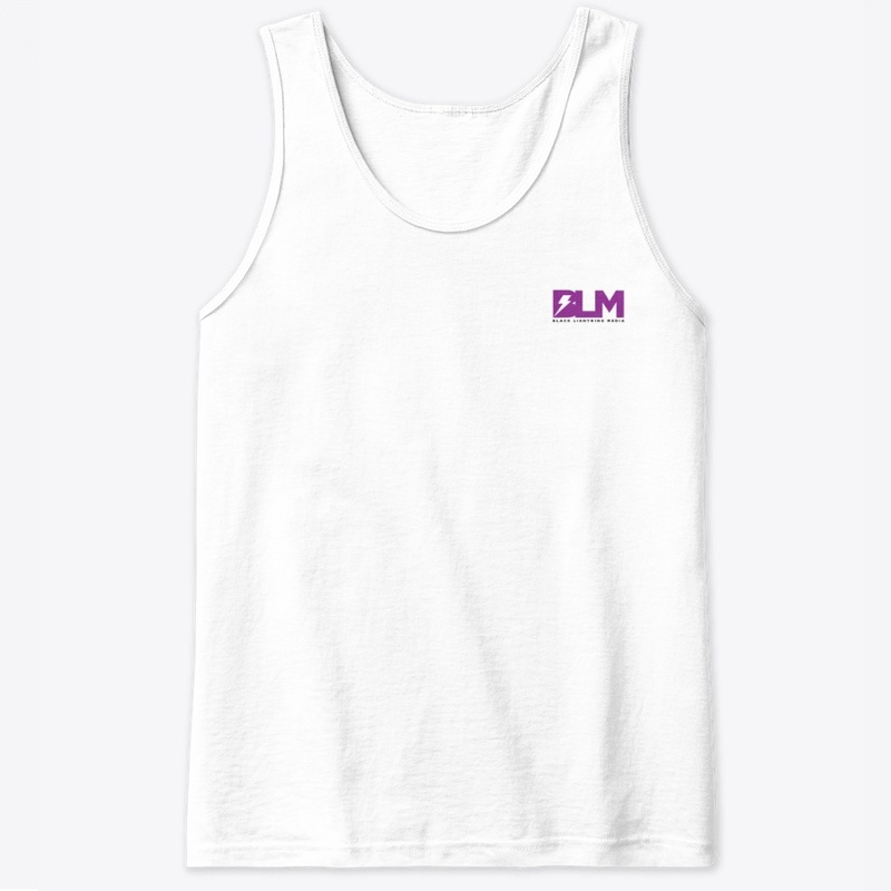 Black Lightning Media White Purple Logo