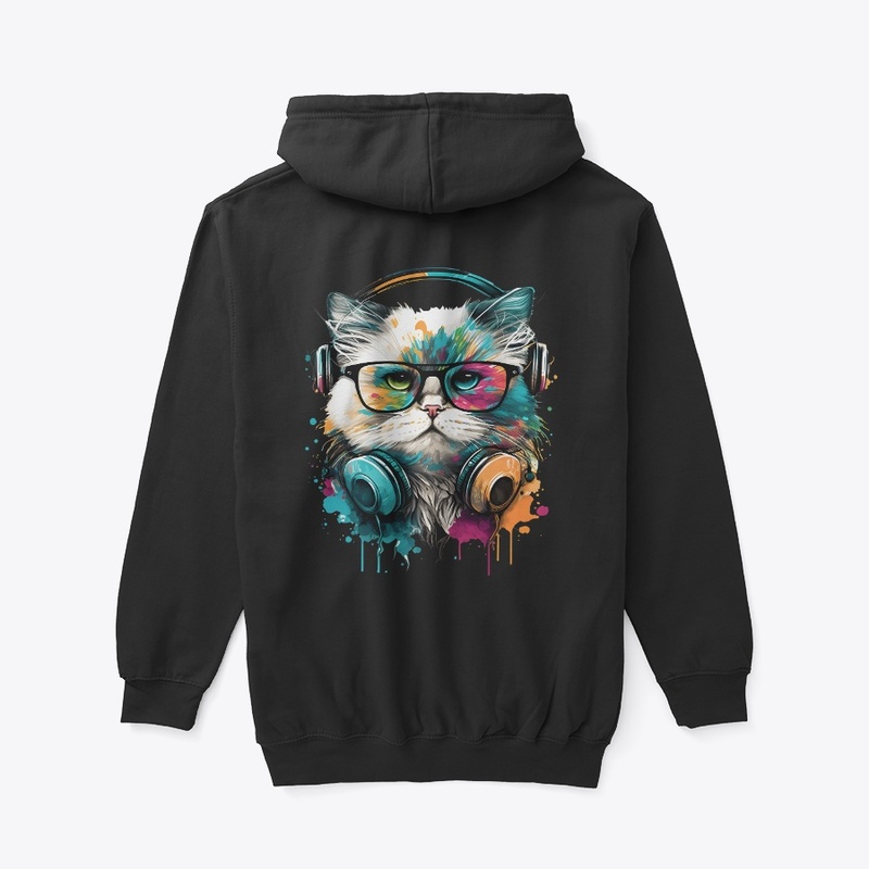 Cute Cat Wearing Glasses And Headset