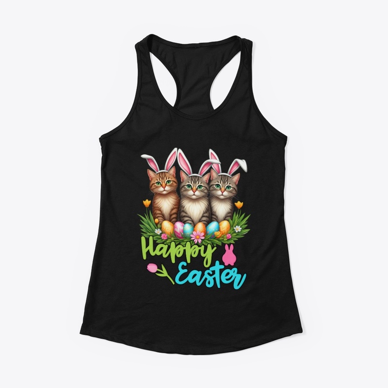 Happy Easter Cute Bunny Cats