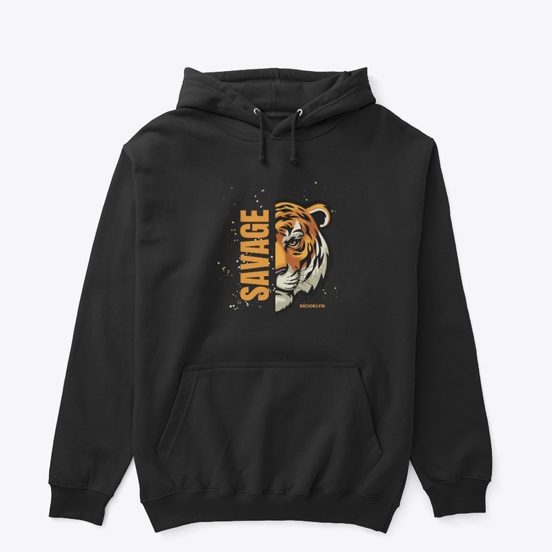 Black And orange T-Shirt Savage Tiger