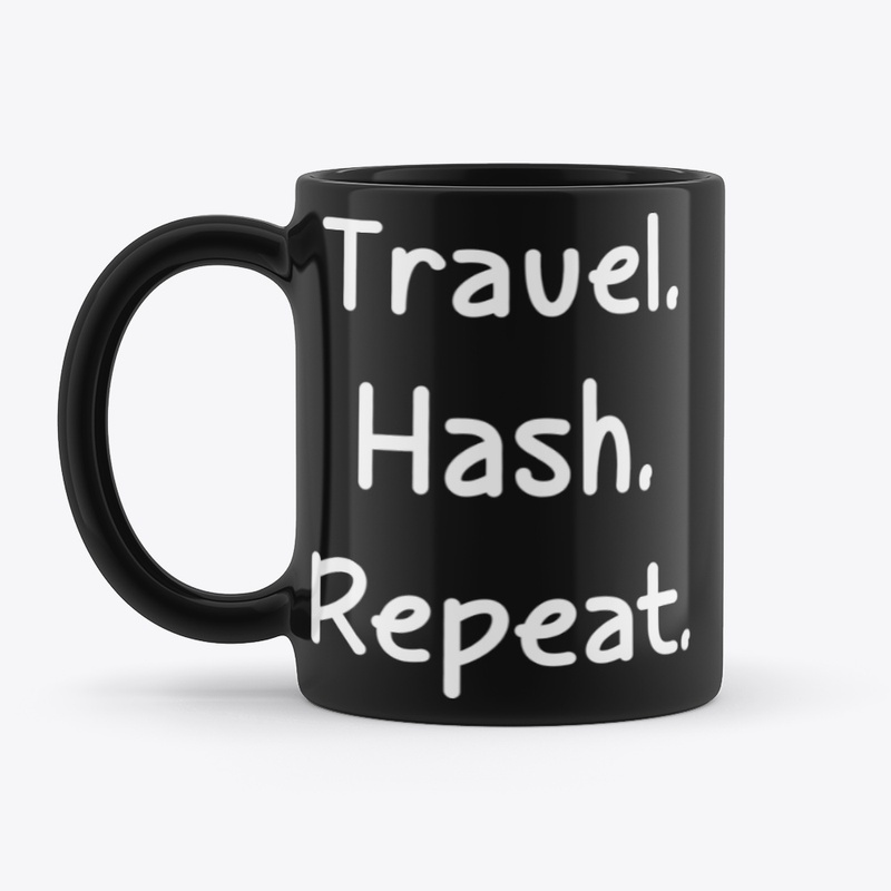 Travel Hash Black Mug