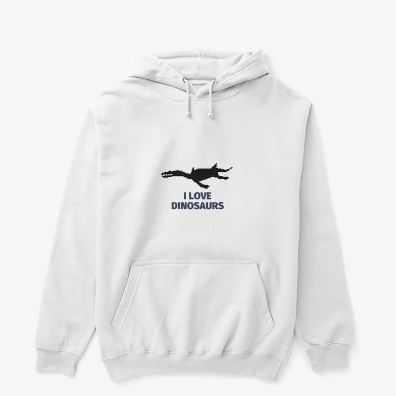 Pixel Art Dinosaur 12 White