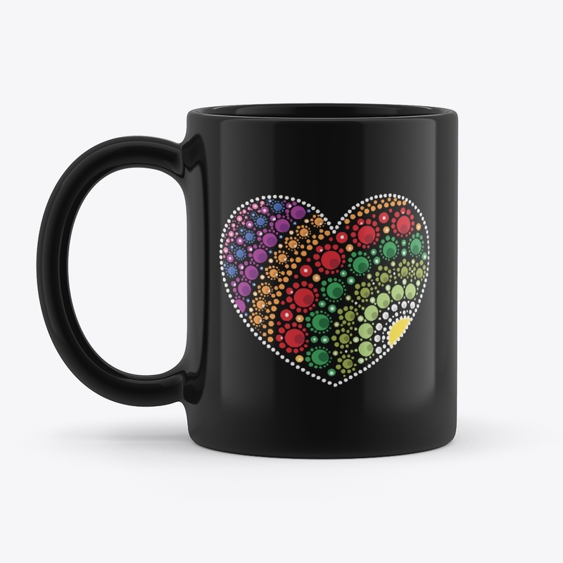 Heart Shape Dot Mandala T-Shirt