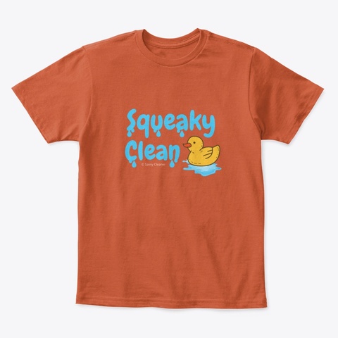 Squeaky Clean Rubber Duckie Housekeeping Deep Orange  T-Shirt Front