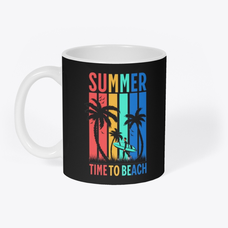 Retro Summer Time to Beach Surf Design