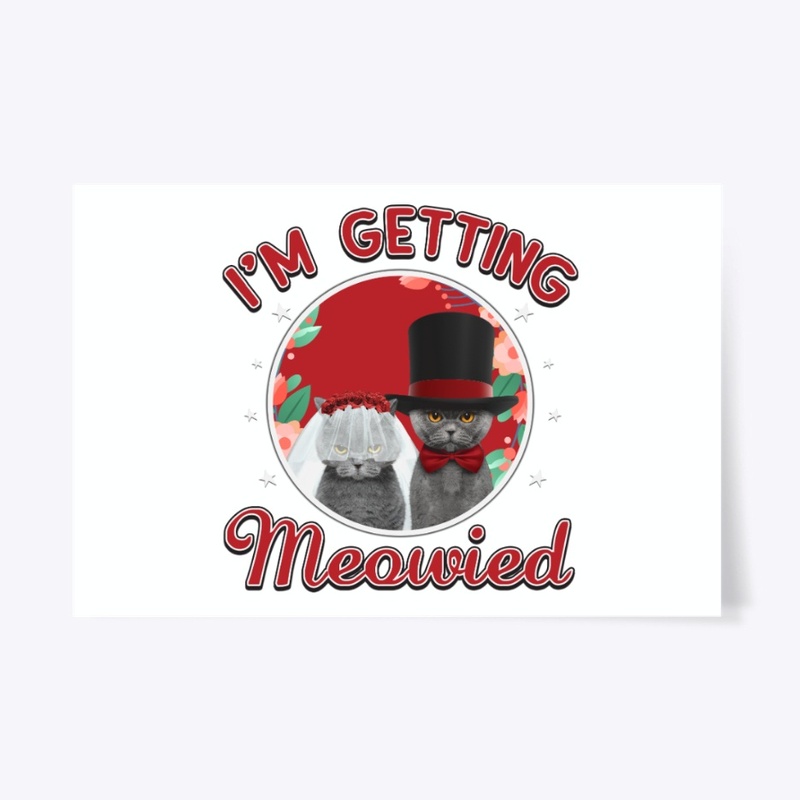 Cat Getting Meowied Bride And Groom Gift