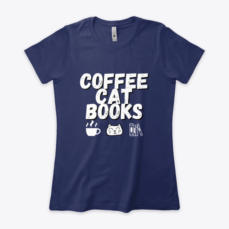 Coffee, Cat, Books Funny Coffee Shirts