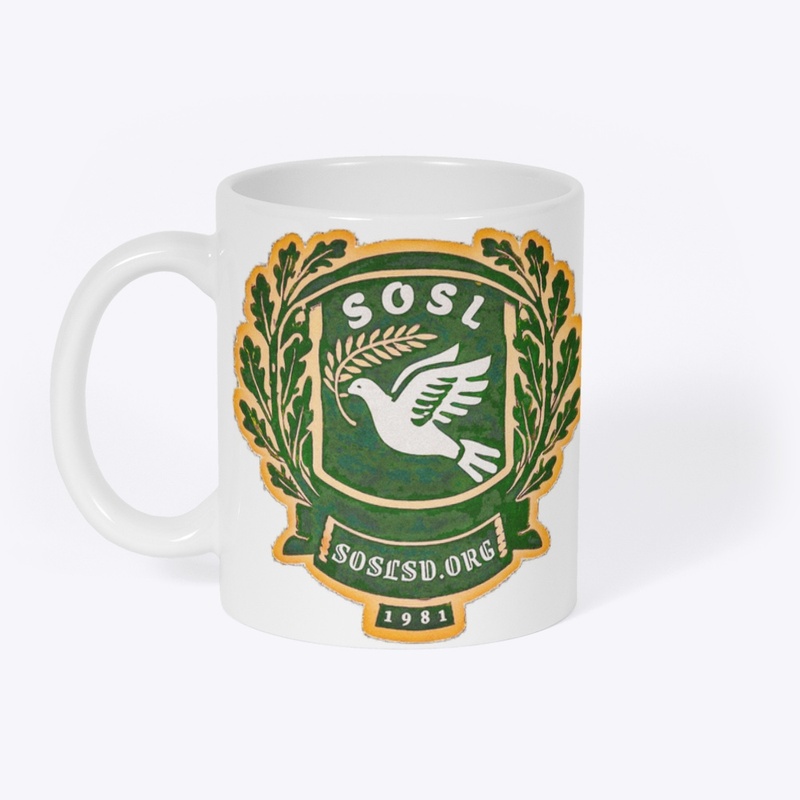 Laurel Dove Crest (green) mug