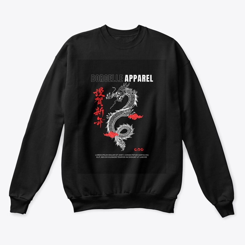 "Bold 'BORCELLE APPAREL' Black T-Shirt 