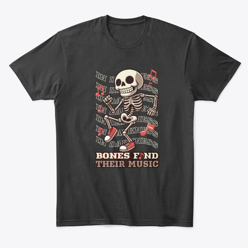 dance skeleton with musical notes