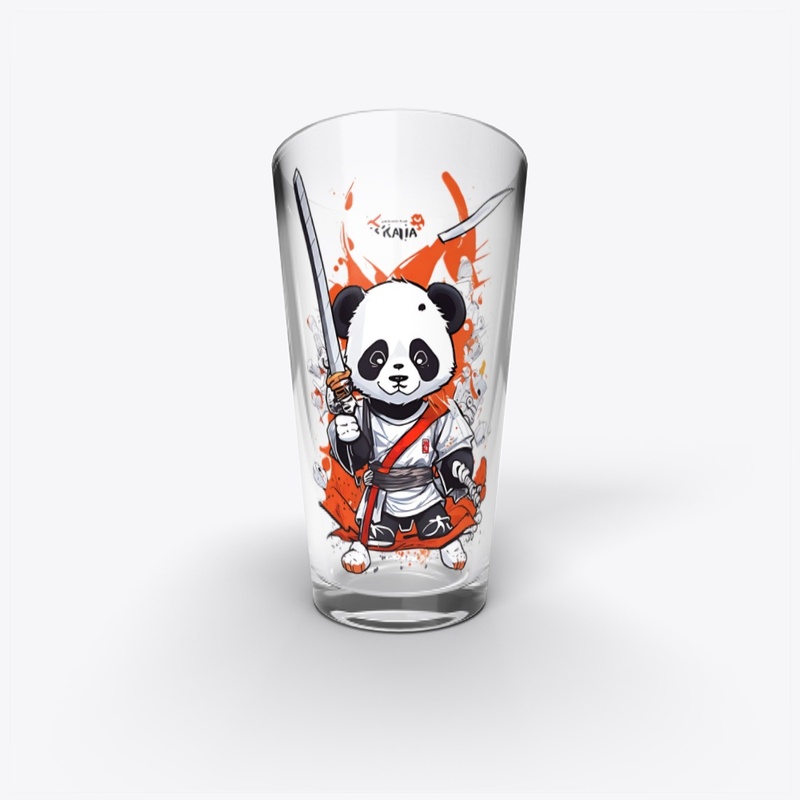 cute cartoon panda samurai