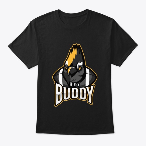 Angry Parrot  Volleyball Buddy Design Black T-Shirt Front