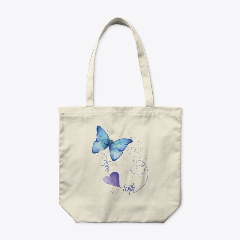 Hope Faith Love Blue Butterfy Gift Shirt