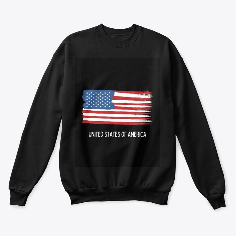 "united states america" black t-shirt