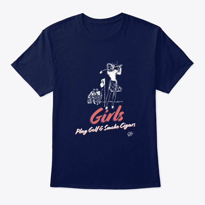Girls play golf and smoke cigars!