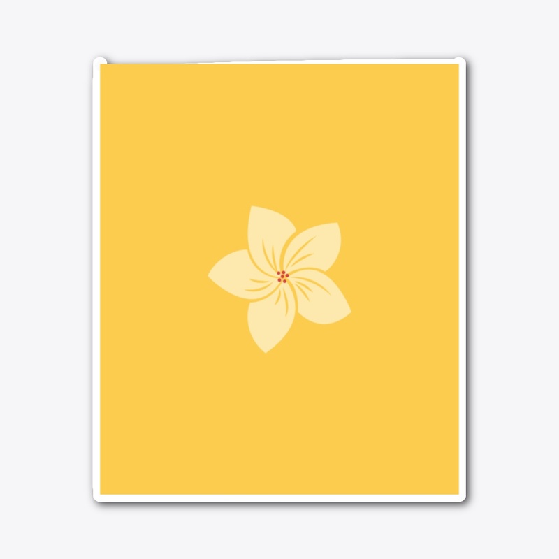 Pink Flower on Yellow Background