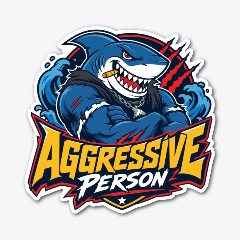 Aggressive Shark Mascot Gym Tee Logo