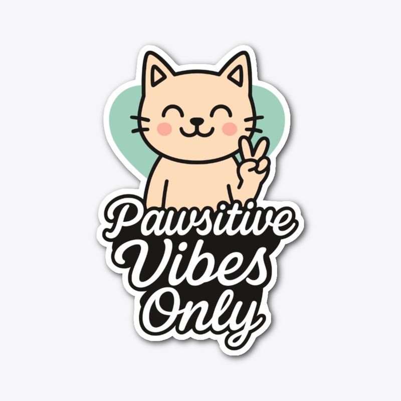 Pawsitive Vibes Only Cute Cat Shirt
