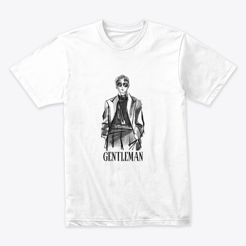 Gentleman Graphic White T-Shirt 