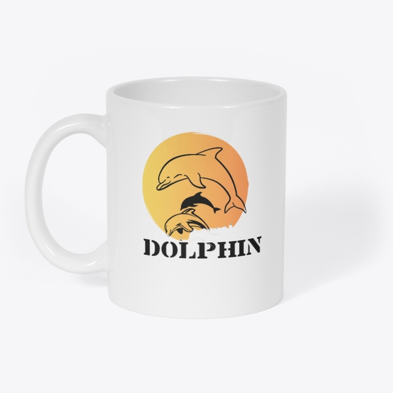 Jumping Dolphins sunset view 