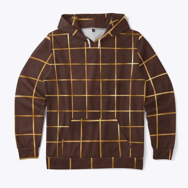 Brown and Gold Metallic Square Design 