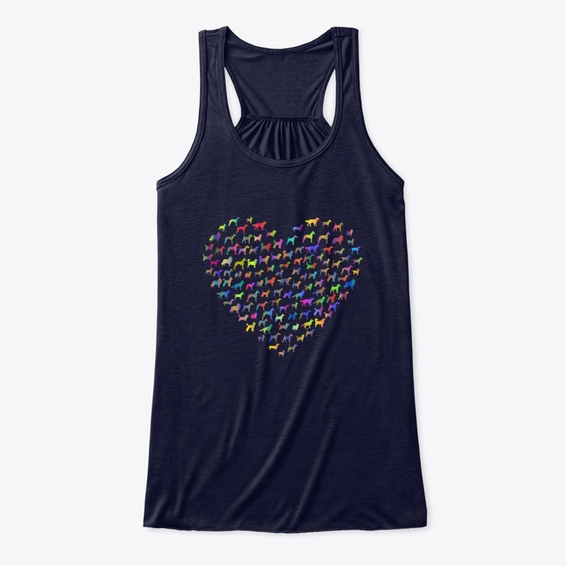dogs heart shape t-shirt